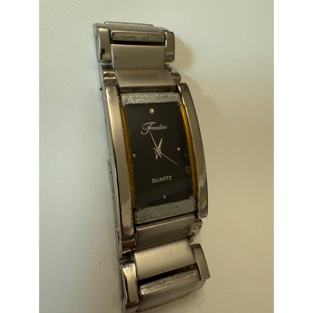 Frondini Quartz Dress Watch NOT working Silver Tone Rectangle Stainless Steel